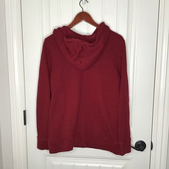 Adidas Trefoil Logo Hoodie in Burgundy Size Large. - Picture 9 of 12